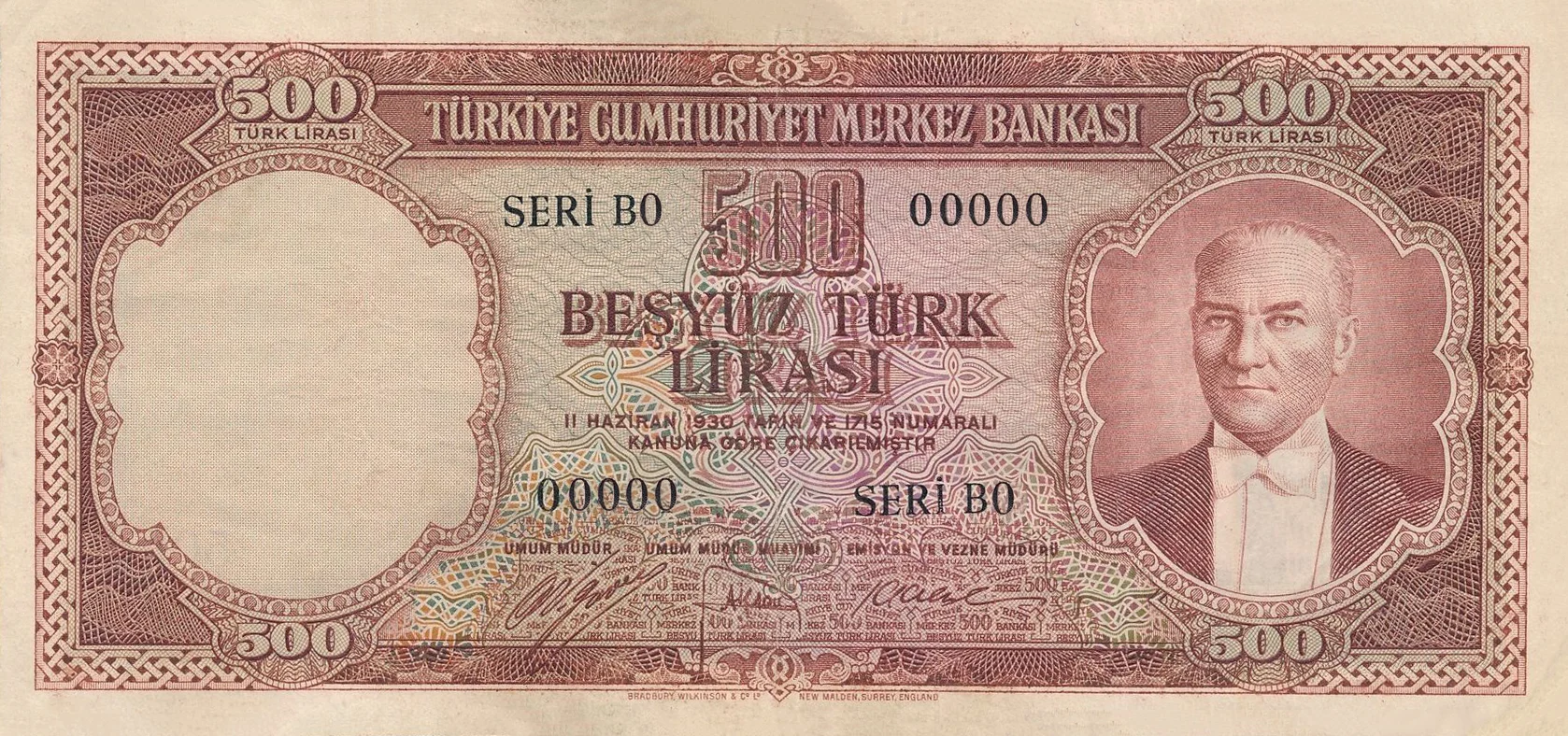 500 Türk Lirası (E5-Tertip I)